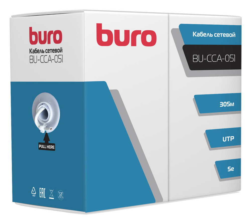 Кабель витая пара U/UTP 5e кат. 4 пары Buro BU-CCA-051
