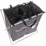 Корзина для белья двойная складная «Тёмное и светлое» 61,5*35*57 см серая