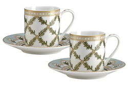 Набор чашек с блюдцами 2шт 80мл Pozzi Milano 1876 Rosita