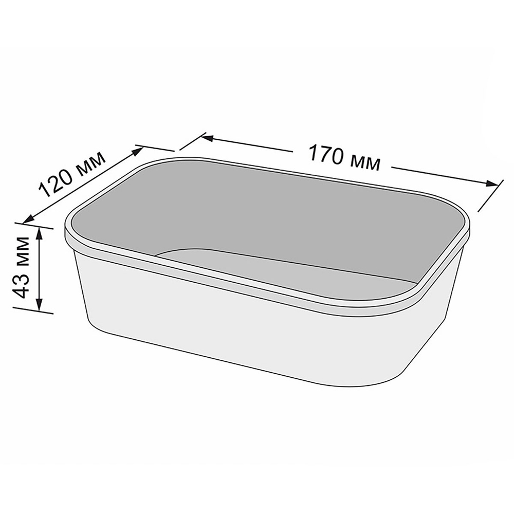 Контейнер бумажный Kraft Hot Soft 500 мл 170х120х43 мм 1/300