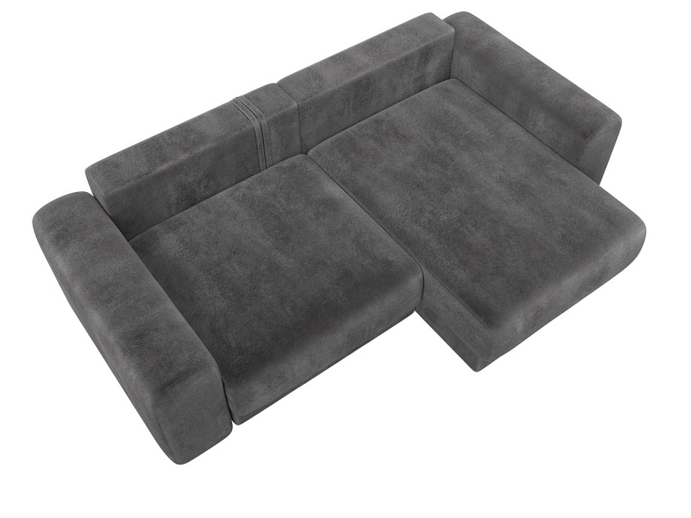 Диван угловой Лига-056 НПБ угол универсальный ВЕЛЮР TOWER 10 серый