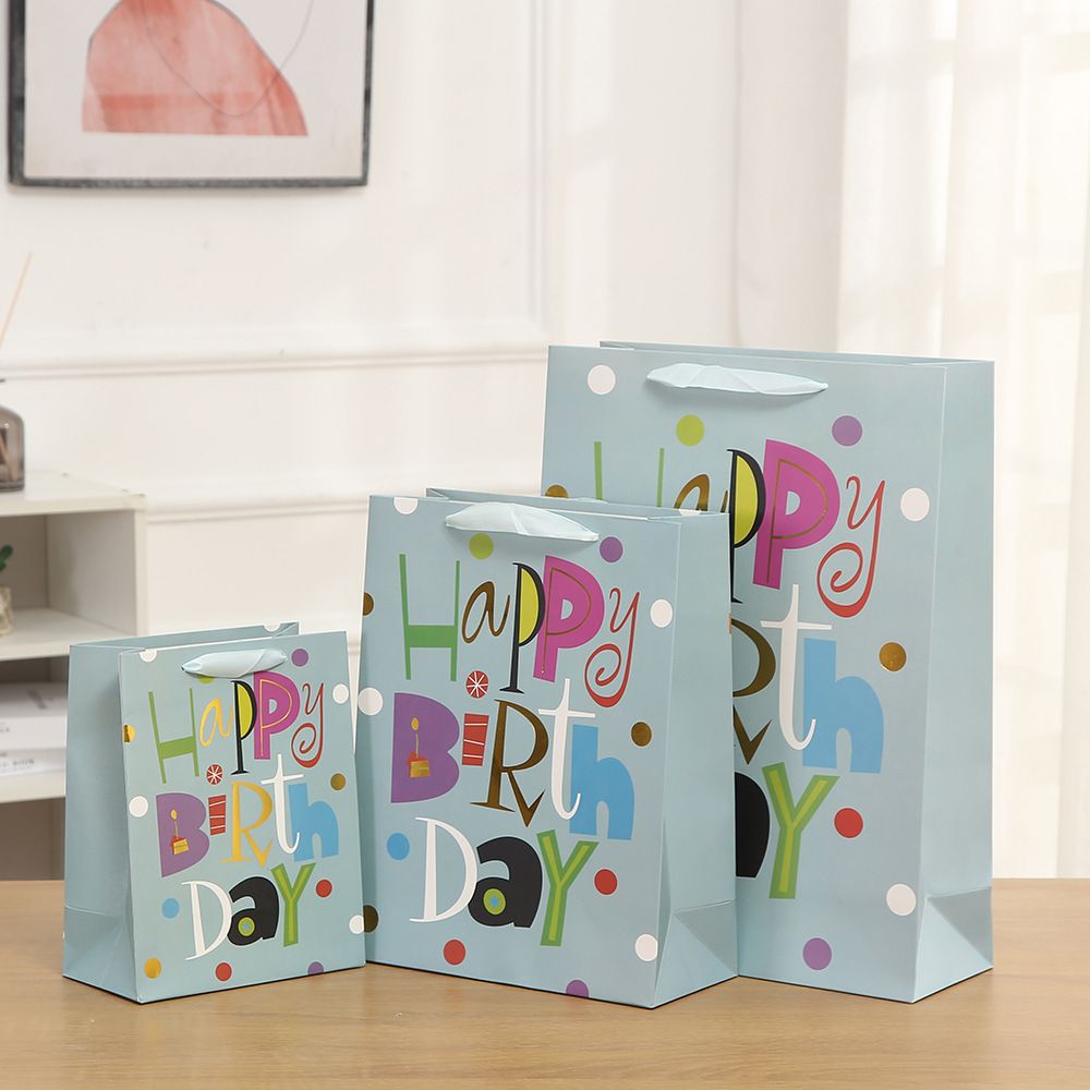 Подарочный пакет &quot;New Happy Birthday&quot; 26х32 см