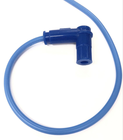 Провод высоковольтный силиконовый с колпачком, синий