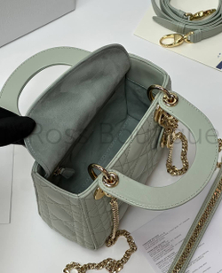 Женская сумка Lady Dior My ABC квадратная светло-серого цвета