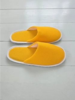 Тапочки трикотажные махровые желтые