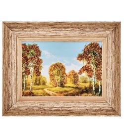 AMB-01/84 Картина «Прощание с летом» (с янтарной крошкой) пласт.рамка 33х42см