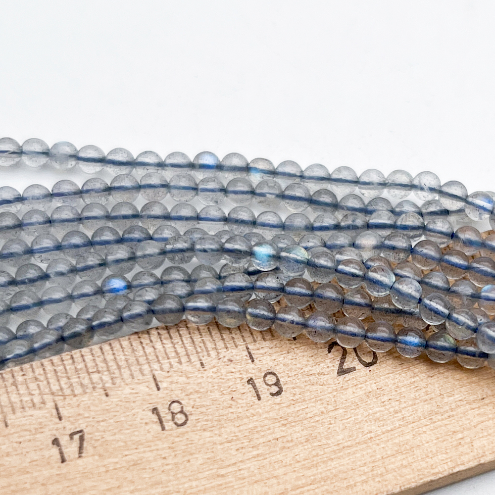 Лабрадор бусины, диаметр около 3,2 мм, цена за нить 38 см
