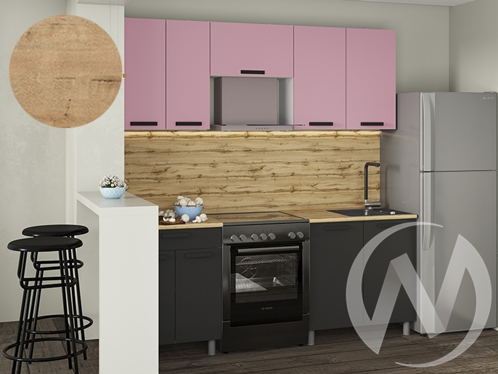 Кухня Кьяра 2.0м с окапом 38мм дуб бунратти