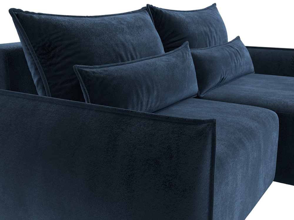 Диван угловой Лига-051 НПБ угол универсальный ВЕЛЮР TOWER 13 синий