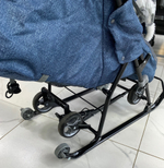 Коляска комбинированная «Наши детки» 6 с листочками синий (арт. НДТ6/2)