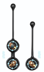 Набор из 2 черных виброшариков Gem-Rct (Цвет: черный)