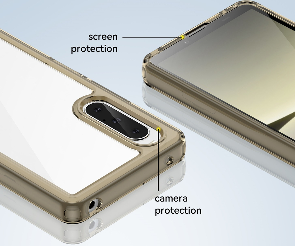 Усиленный чехол с мягкими рамками серого цвета для Sony Xperia 10 V, 10-5 с 2023 года, увеличенные защитные свойства