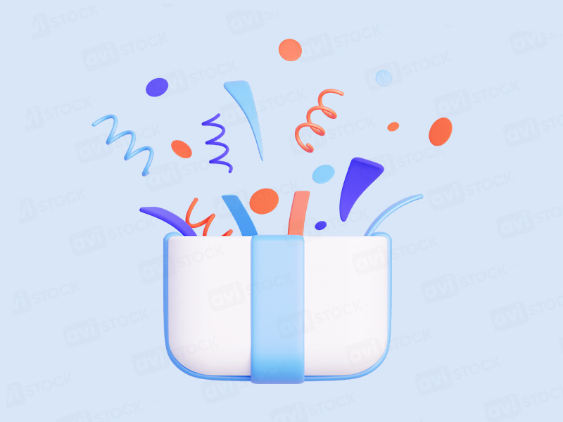 Открывающийся подарок с конфетти