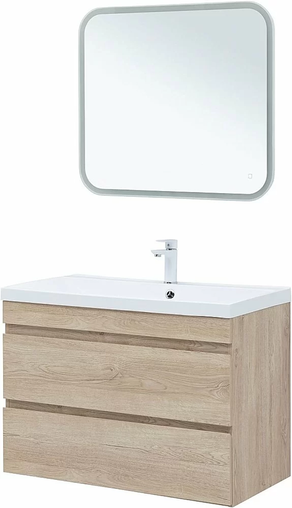 Тумба с раковиной Aquanet Нота New 334199 90 дуб светлый