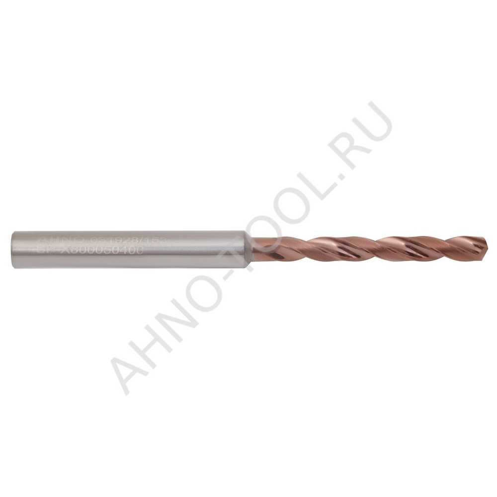 Сверло  4.0мм  твердосплавное 5D без подвода СОЖ. SP-X800050400 VHM AHNO по стали, чугуну, нерж. и ж