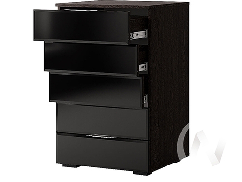 Комод Алекса (венге/лакобель черного цвета)
