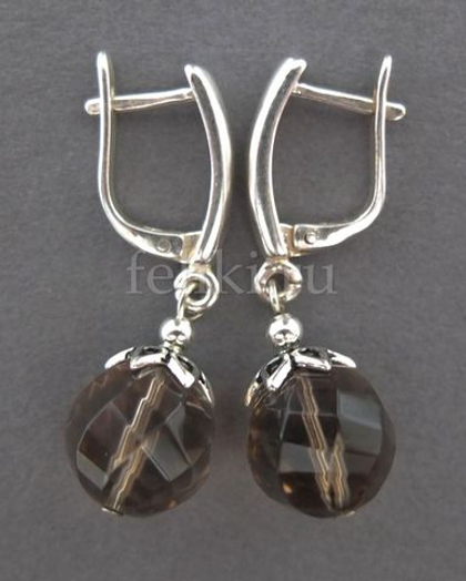 серьги с раухтопазом  с-0370