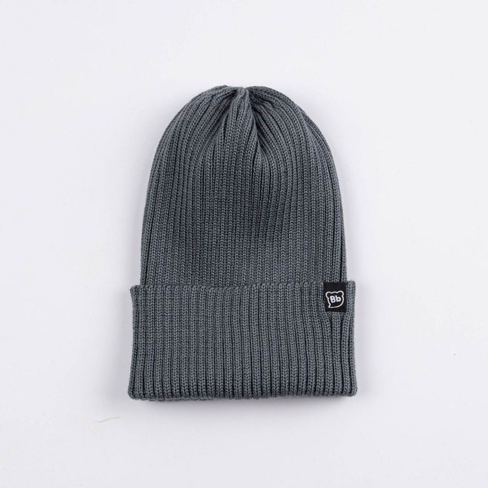 Шапка тыква из смесовой шерсти однослойная "Графит"