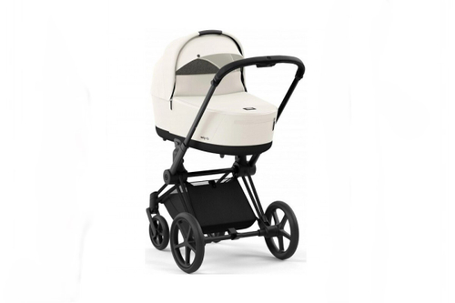 Коляска 2 в 1 Cybex Priam IV Off White, шасси Matt Black