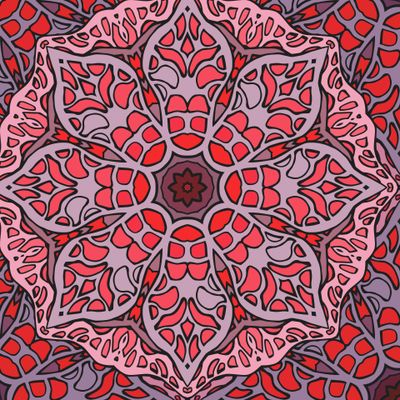 Витражная цветочная дудл мандала