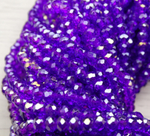 БП045ДС34 Хрустальные бусины "рондель", цвет: фиолетовый AB прозр., 3х4 мм, кол-во: 95-100 шт.