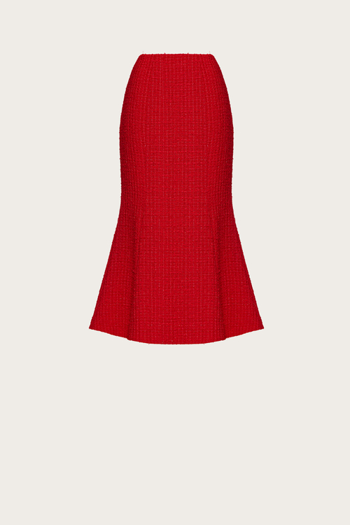 ЮБКА-ГОДЕ ИЗ КРАСНОГО ХЛОПКОВОГО ТВИДА