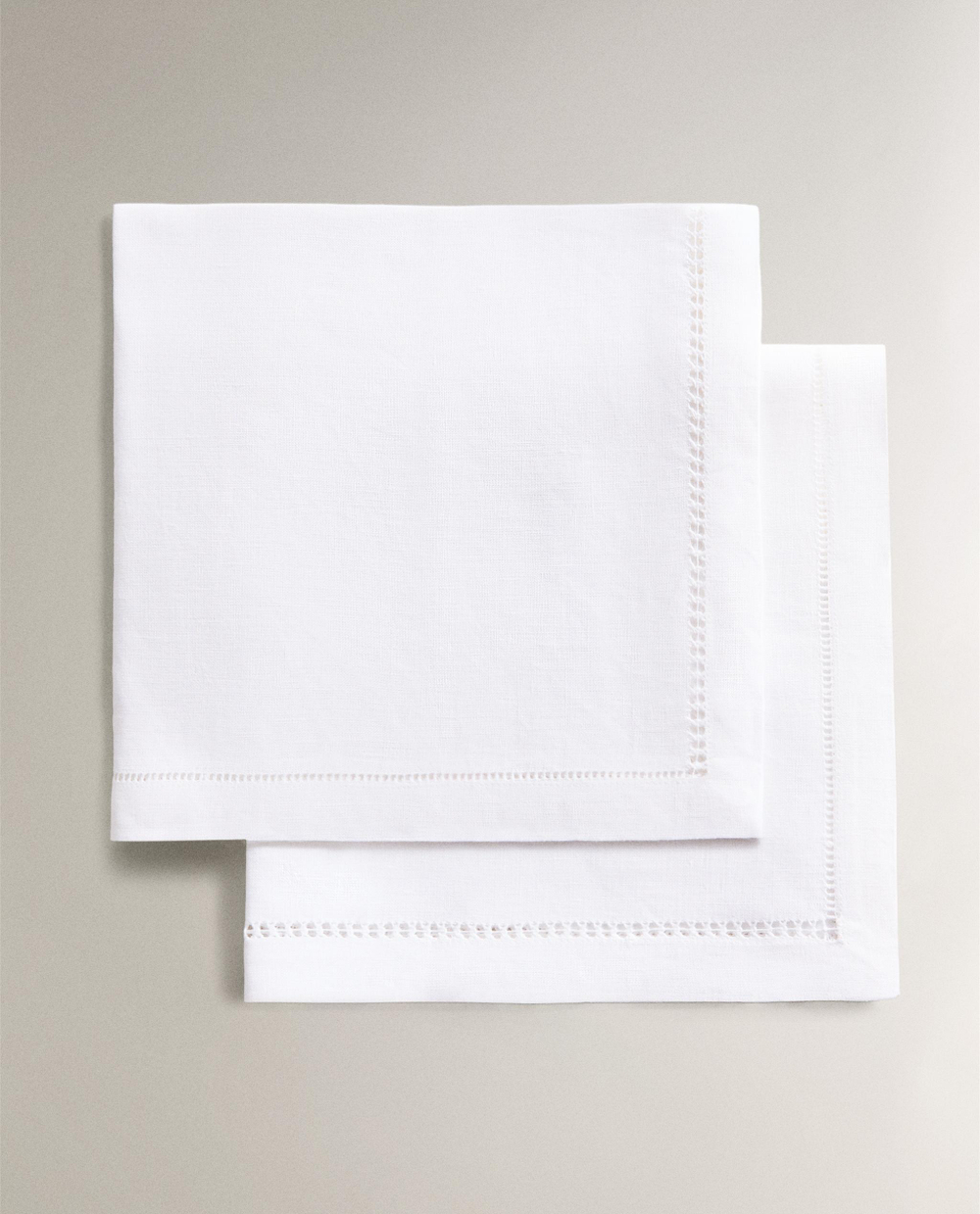Zara Home столовая салфетка из льна, вышивка, 45 45 см (комплект 2 шт.)