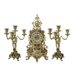 Bello De Bronze Каминные часы с канделябрами "Кафедрал Ново Пендулино"