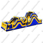 Надувная полоса препятствий "Веселый забег" 15*3*4 м, жёлто-синий