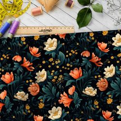 Ткань Ниагара Софт ночные цветочные фантазии