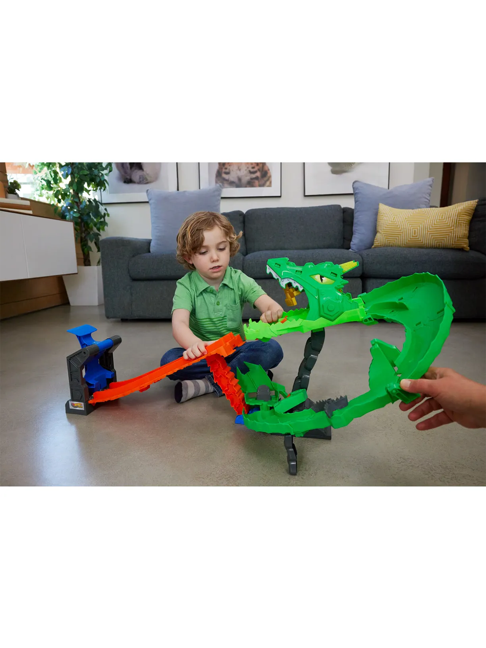 Игровой набор Hot Wheels Monster Trucks «Уничтожение Дракона» JFR06 | Hot Wheels Monster Trucks Dragon Demolition 4+
