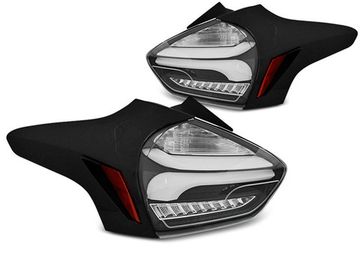 Задние фонари для Ford Focus III Hatchback (15-18) LED динамические черные светлые