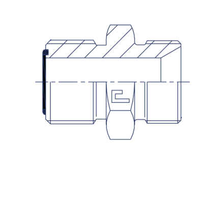 Адаптер AS D18-20 ORFS 1.3/16 - BSP 1/2