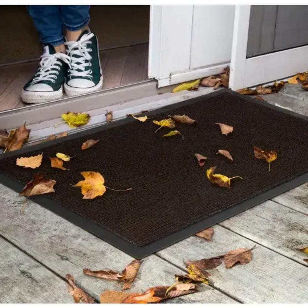 Коврик влаговпитывающий ребристый 50*80см“TRIP”коричневый VORTEX