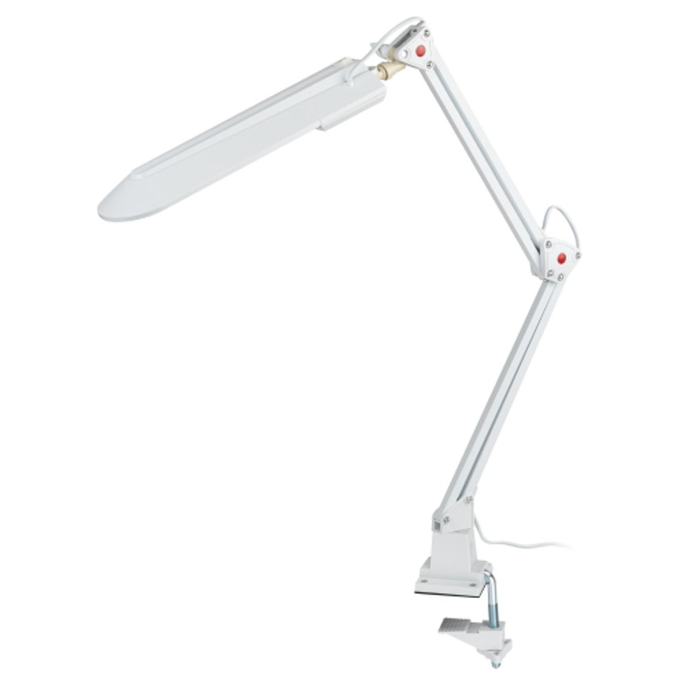 Настольный светильник ЭРА NL-201-G23-11W-W с лампой PL на струбцине белый