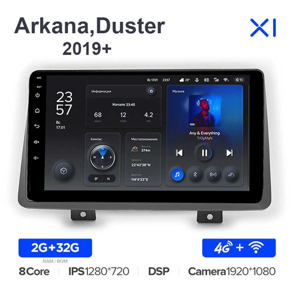 Teyes X1 10,2"для Renault Arkana, Duster 2019+