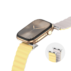 Ремешок магнитный двухсторонний от Dux Ducis для смарт часов Apple Watch размером 38, 40, 41 и 42мм, серия SD Series (два цвета Light Yellow и Starlight)