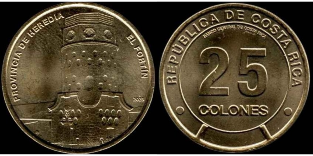 Коста-Рика 25 колонов, 2023 Провинции Коста-Рики - провинция Эредия