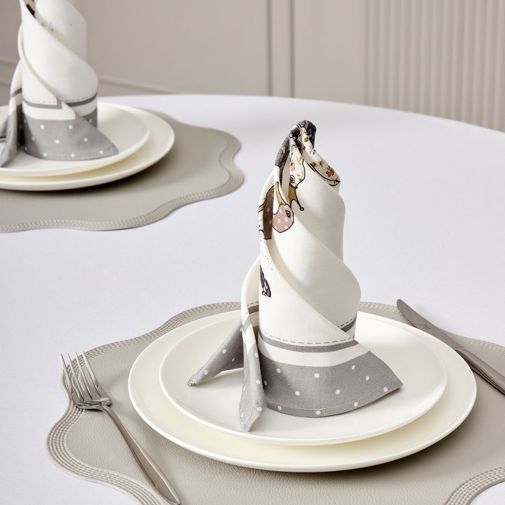 НАБОР САЛФЕТОК ИЗ 2-Х ШТ "FAMILY FARM" 40Х40СМ, ТВИЛ, 100% ХЛОПОК, СЕРЫЙ