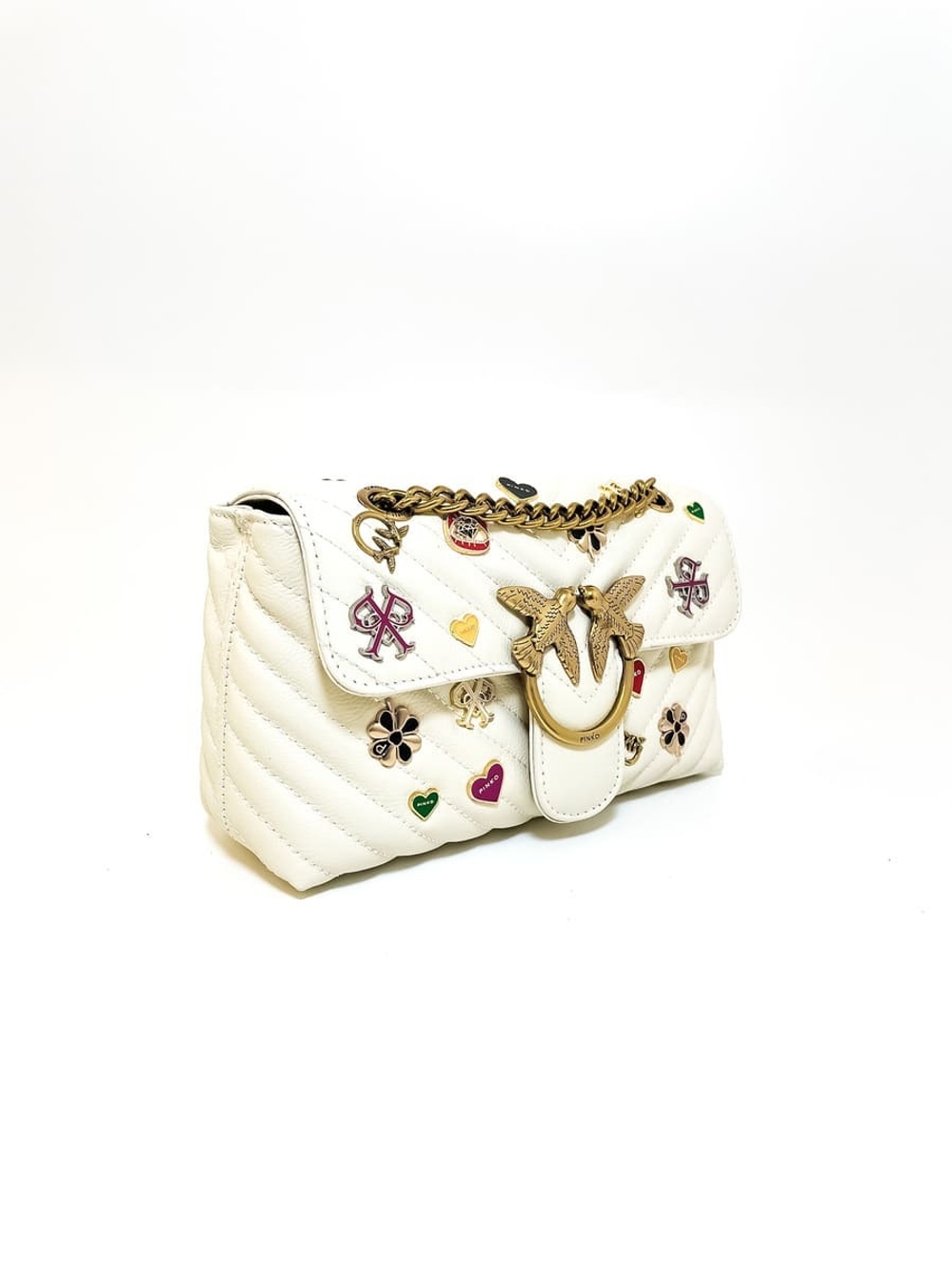 MINI LADY LOVE BAG PUFF PINS – white