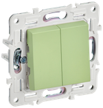 SKANDY Выключатель 2-клавишный перекрестный 10А SK-V06G мятный IEK