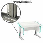 Стол-парта регулируемый "ДЭМИ" СУТ.43, 1000х550х530-815 мм, серый каркас, пластик аквамарин, рамух белый (КОМПЛЕКТ)