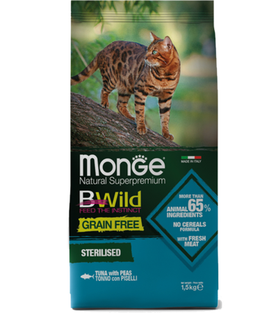 Монж BWild Cat Беззерновой Sterilised с тунцом 1,5кг.