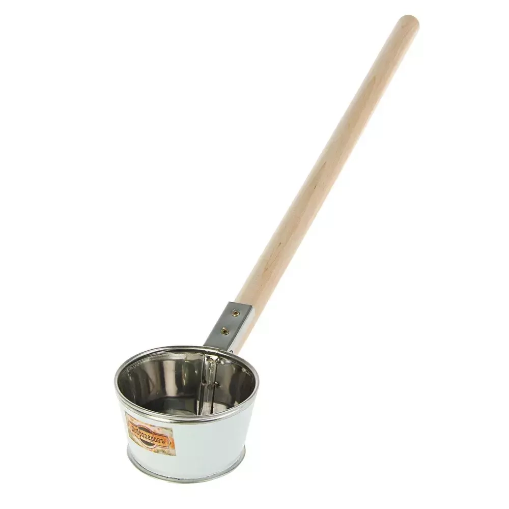 Ковш для бани из нерж.стали, 0.35л, 60 см, с дер.ручкой