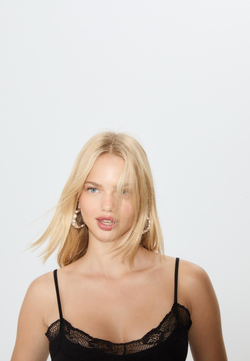 STRADIVARIUS Объемные серьги-кольца, серый