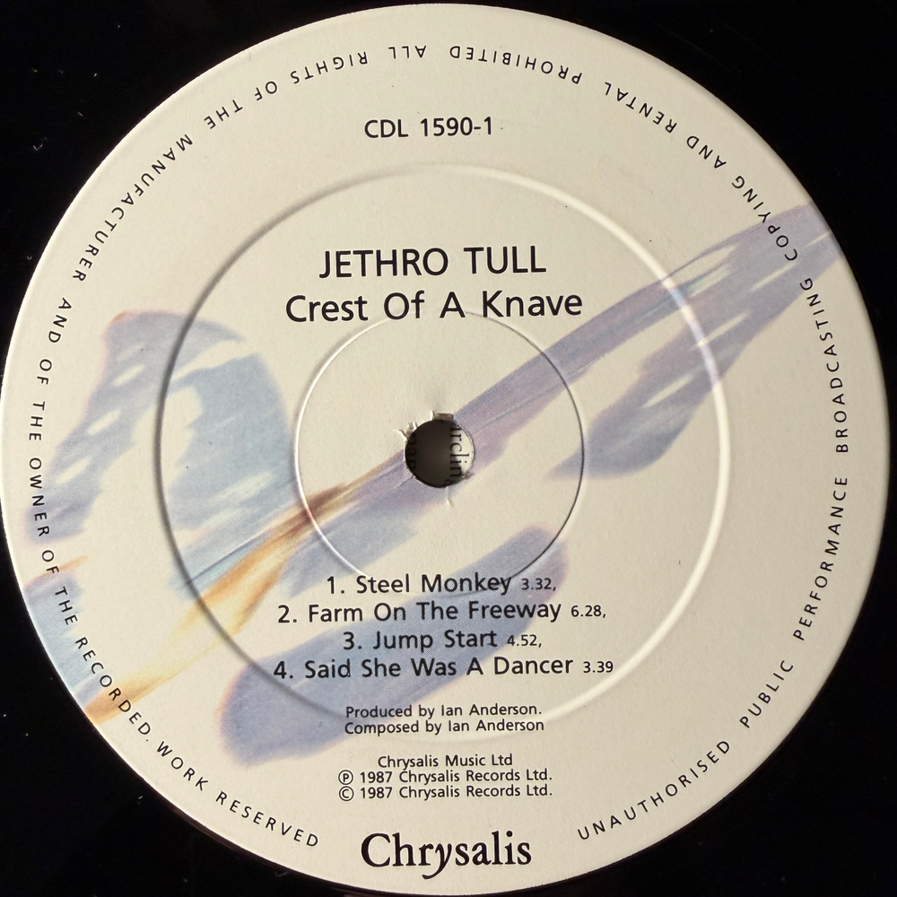 Jethro Tull ‎– Crest Of A Knave (Англия 1987г.) Т