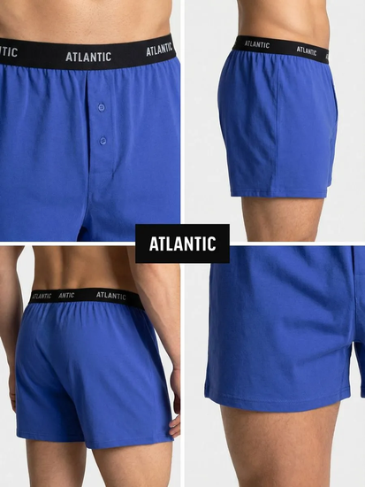 Трусы (2 шт) мужские семейные Atlantic 2MBX-093, хлопок, черный + голубой
