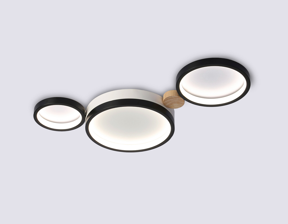 Настенно-потолочный светодиодный светильник с пультом FL4814/3 BK/WH черный/белый 3000K-6400K 45W 620*290*55 (ПДУ ИК)