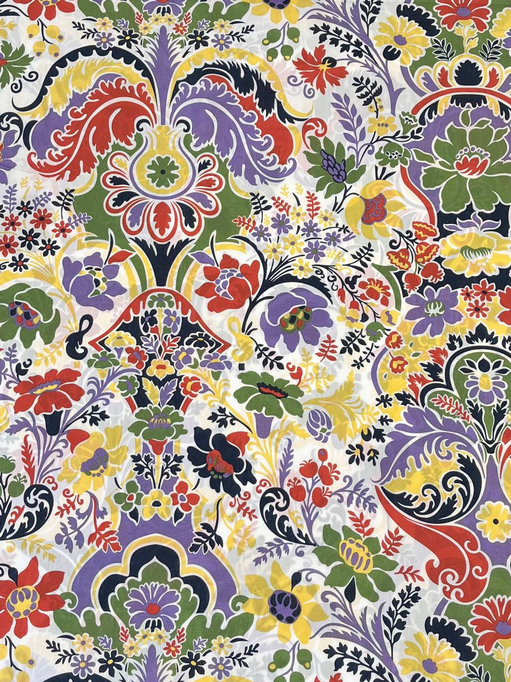 Хлопок Liberty белый с крупным цветочным принтом Tana Lawn™ Cotton - Floral Rebellion