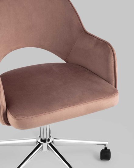 Кресло компьютерное Кларк велюр розовый